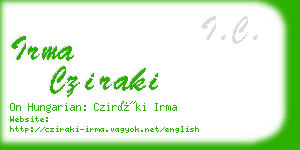 irma cziraki business card